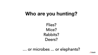 Who are you hunting?
Flies?
Mice?
Rabbits?
Deers?
… or microbes ... or elephants?
 