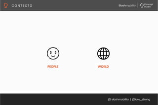 @ slashmobility | @lora_strong
C O N T E X T O 
PEOPLE
 WORLD
 