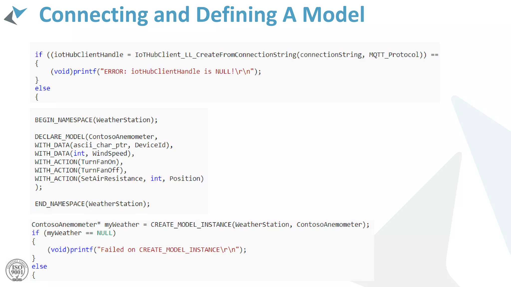 Connecting and Defining A Model
 