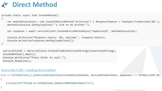Direct Method
Device Side C SDK – Handling direct method
 