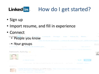 How do I get started?
• Sign up
• Import resume, and fill in experience
• Connect
  • People you know
  • Your groups




  © 2010 Social Inf ormation Group
                                         19
 