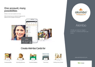 Akimbo 
«Simple для простых людей» – 
интернет- и мобильный банк для 
семьи. 
www.akimbocard.com 
 