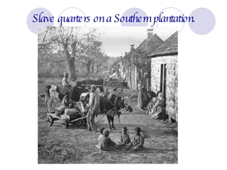 Slave quarters on a Southern plantation. 