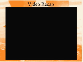 Video Recap

 