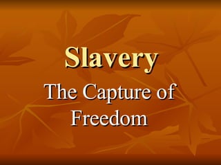 Slavery The Capture of Freedom 