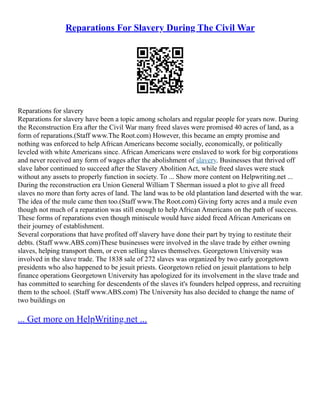 Slavery Reparation Thesis | PDF