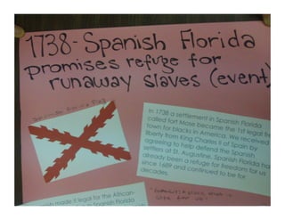 Slaves runaway to spanish florida