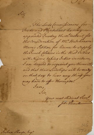 Slave Trade Bib Manuscript