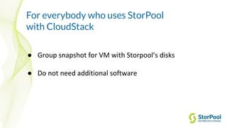 Storage based snapshots for KVM VMs in CloudStack | PDF