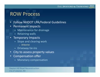 Slayton Hill Road Reconstruction Presentation | PDF