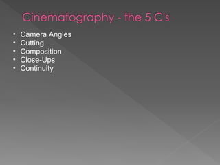 Camera Angles Cutting Composition Close-Ups Continuity 