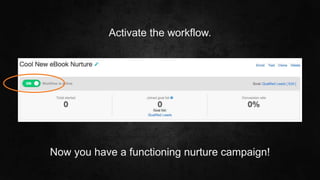 #SLCHUG
Activate the workflow.
Now you have a functioning nurture campaign!
 