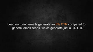 #SLCHUG
Lead nurturing emails generate an 8% CTR compared to
general email sends, which generate just a 3% CTR.
 