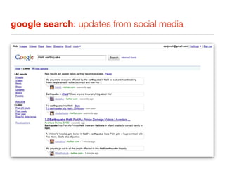 google search: updates from social media
 