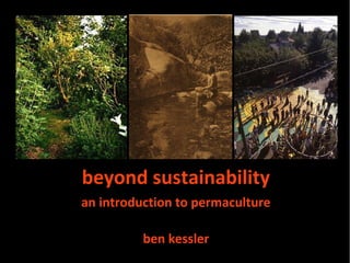beyond sustainability
an introduction to permaculture
ben kessler
 