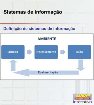 Sistemas de informação
Definição de sistemas de informação
 