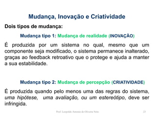 Diferenças entre os tipos de mudançaProf. Leopoldo Antonio de Oliveira Neto22Brabandere, L., O lado oculto das mudanças, Rio de Janeiro: Editora Campus, 2006