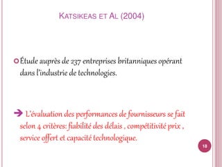 Sélection et classement fournisseurs