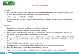 WO Trial Kit – Single WO


Scenario
• For any Works Order you want to be able to see if it can be kitted from stock, if ne...