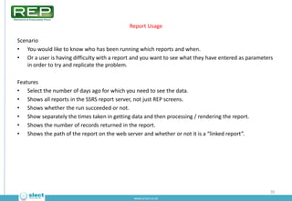 Reports and Enquiries Pack
                        System Requirements
Appendix 1
•   SQL Server 2000 or 2005 or 2008 (not...