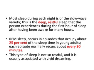 Physiology of Sleep and its correlation with EEG waves | PPTX
