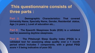 sleep pattern and its disorders with standard classification.ppt