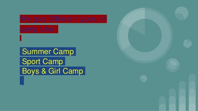 We give Different types of
camp Like-
Summer Camp
Sport Camp
Boys & Girl Camp
 
