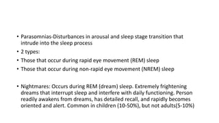 Parasomnia Types Sleep and sleep disorders.pptx