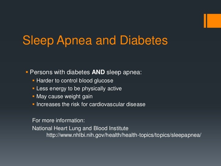 Sleep apnea and diabetes for video chat