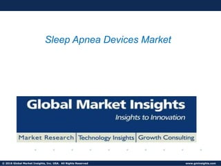 © 2016 Global Market Insights, Inc. USA. All Rights Reserved www.gminsights.com
Sleep Apnea Devices Market
 