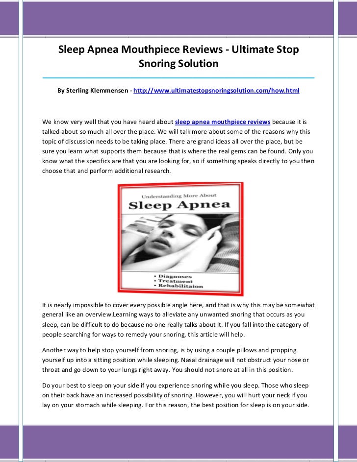 Sleep apnea mouthpiece reviews