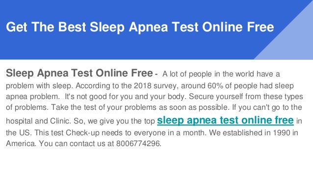 Top Sleep Apnea Test Online Free Ustelesleep