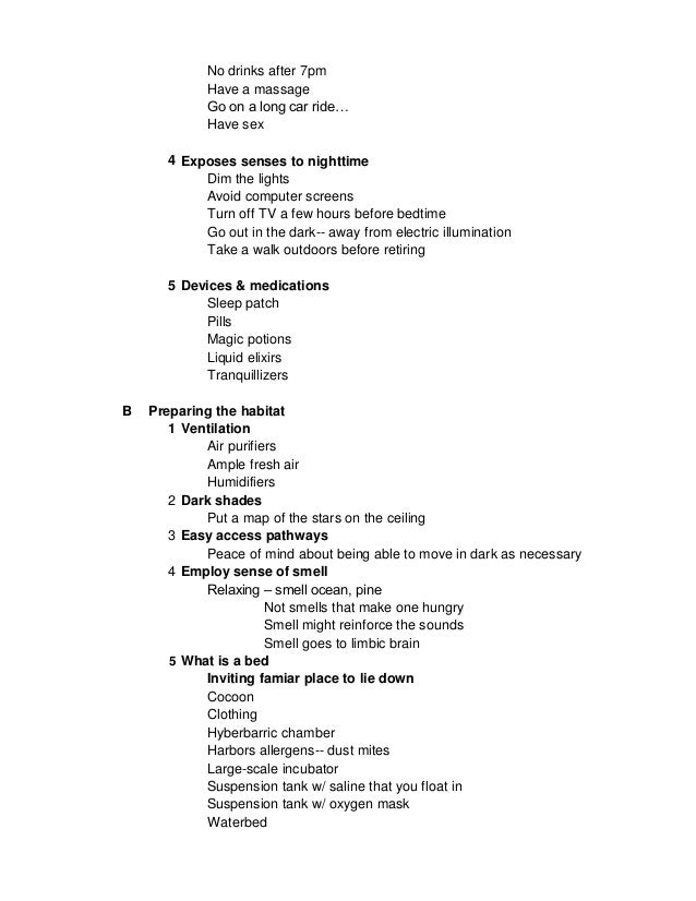 sleep brainstorm list 12 4 12 brainstorm list