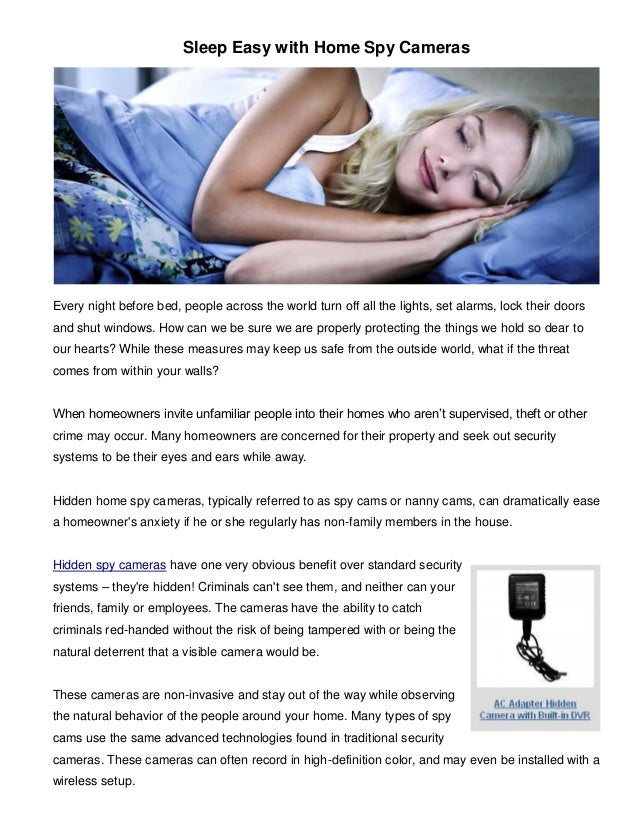 Sleep Easy with Home Spy Cameras