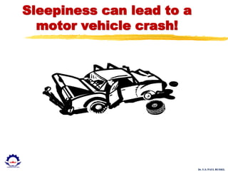Dr. U.S. PAUL RUSSEL
Sleepiness can lead to a
motor vehicle crash!
 