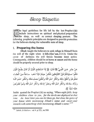 Sleeping etiquette in Islam 