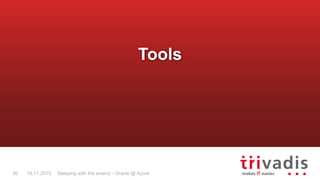 Sleeping with the enemy - Oracle @ Azure36 19.11.2015
Tools
 