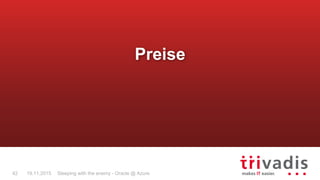 Sleeping with the enemy - Oracle @ Azure42 19.11.2015
Preise
 