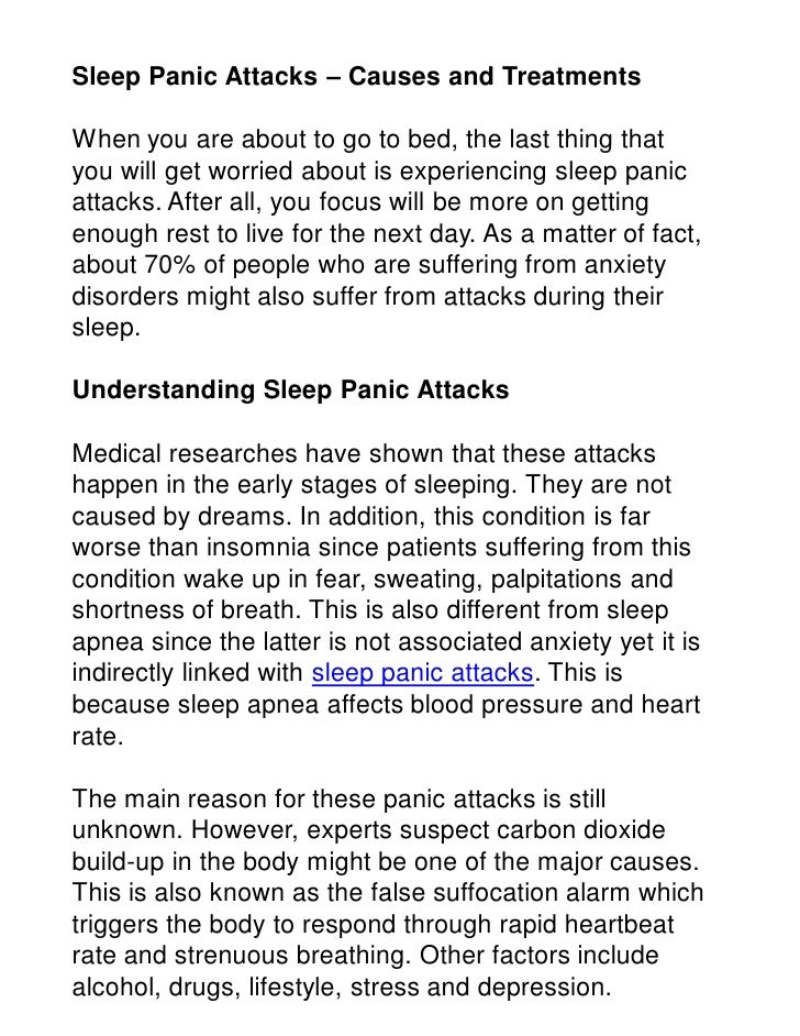 Sleep panic attacks