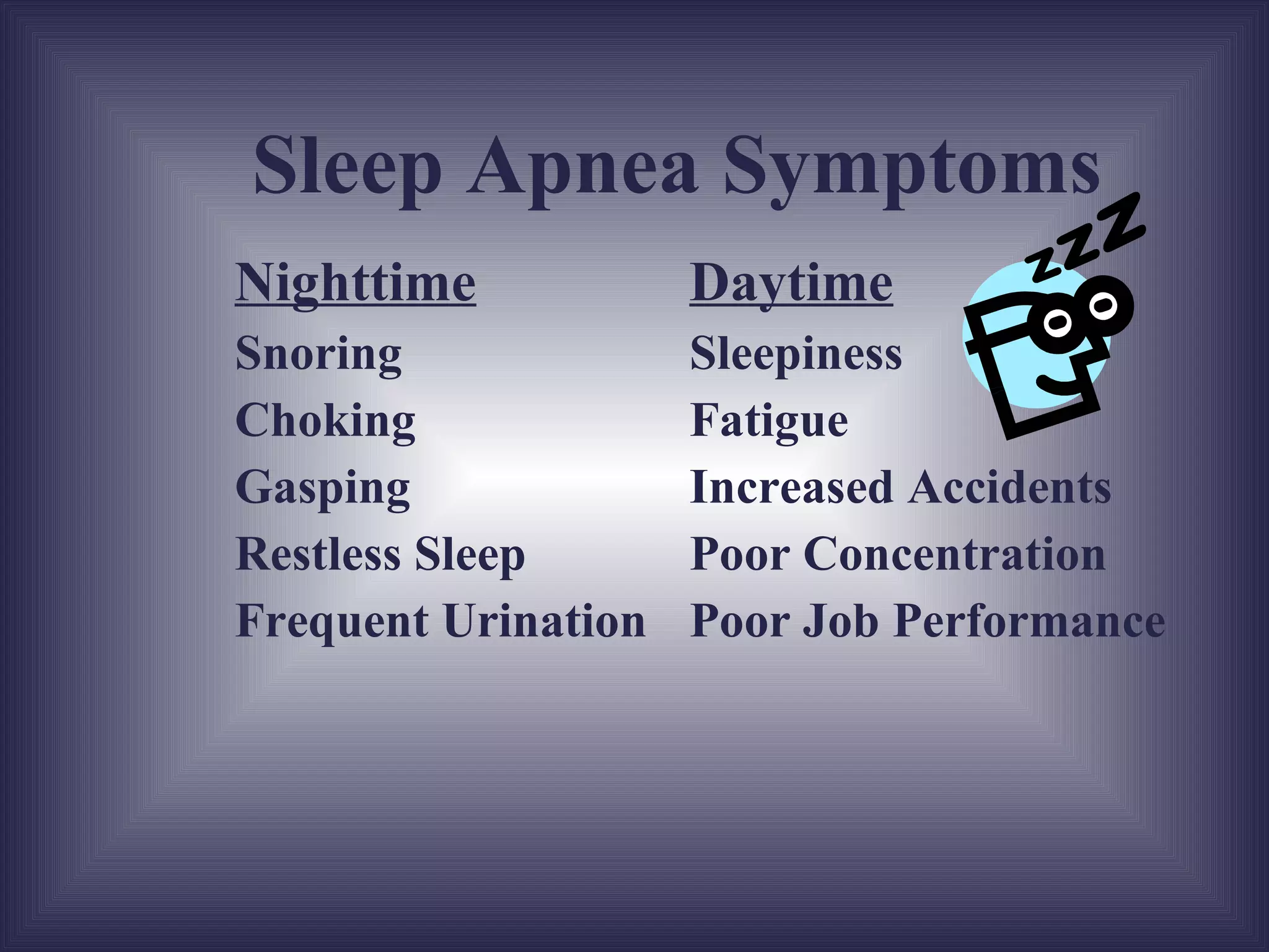 Is Sleep Apnea Common? Over 90% of patients undergoing surgery for weight loss have sleep apnea P.T. Haltowetl et al. / The American Journal of Surgery  193  (2007) 364-367 Most people with sleep apnea don’t know they have it, even though Sleep Apnea is one of the easiest sleep disorders to diagnose and treat 