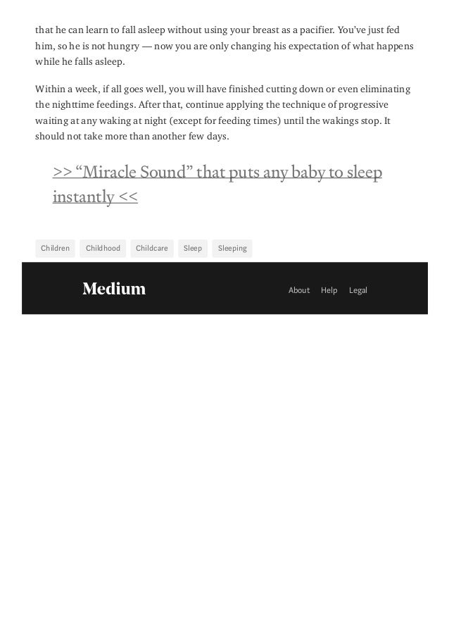 Sleep Problems And Nighttime Feedings
