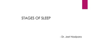 STAGES OF SLEEP
- Dr. Jeet Nadpara
 