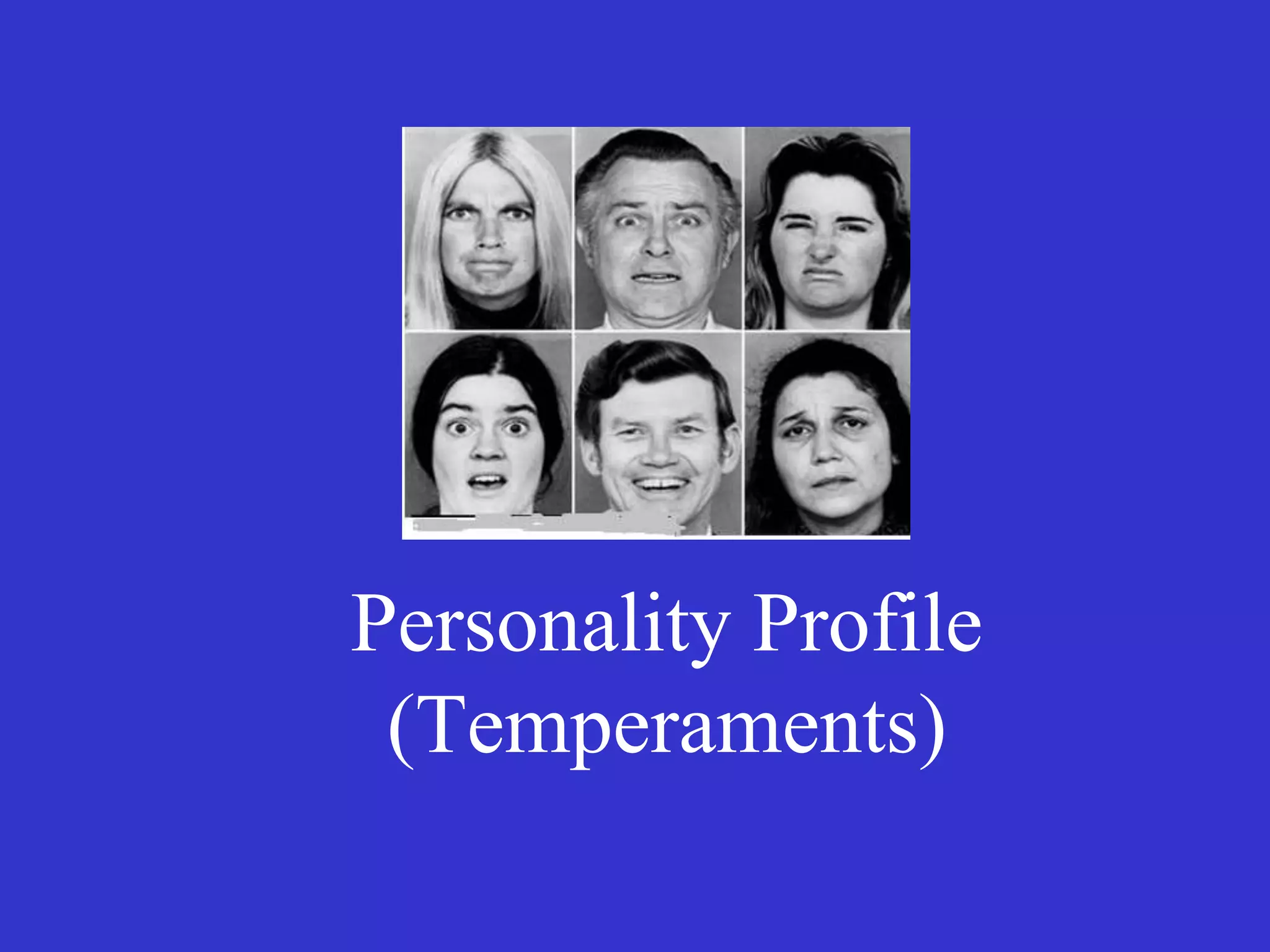 Personality Profile
(Temperaments)
 