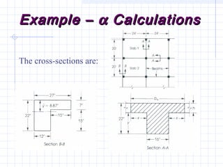 Example –Example – αα CalculationsCalculations
The cross-sections are:
 