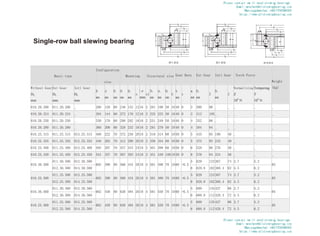 Basic type
Configuration
size
Mounting Structural size Gear Data Ext Gear Intl Gear Tooth Force
Without Gear
DL
mm
Ext Gear
DL
mm
Intl Gear
DL
mm
D
mm
d
mm
H
mm
D1
mm
D2
mm
n
¦µ
mm
n1
D3
mm
d1
mm
H1
mm
h
b
mm
x
m
mm
De
mm
Z
De
mm
Z
Normalizing
Z
104
N
Tempering
T
104
N
Weight
(kg)
010.20.200 011.20.200 _ 280 120 60 248 152 12 16 2 201 199 50 10 40 0 3 300 98 _ _ _ _ _
010.20.224 011.20.224 _ 304 144 60 272 176 12 16 2 225 223 50 10 40 0 3 312 105 _ _ _ _ _
010.20.250 011.20.250 _ 330 170 60 298 202 18 16 2 251 249 50 10 40 0 4 352 86 _ _ _ _ _
010.20.280 011.20.280 _ 360 200 60 328 232 18 16 2 281 279 50 10 40 0 4 384 94 _ _ _ _ _
010.25.315 011.25.315 013.25.315 408 222 70 372 258 20 18 2 316 314 60 10 50 0 5 435 85 190 40 _ _ _
010.25.355 011.25.355 013.25.355 448 262 70 412 298 20 18 2 356 354 60 10 50 0 5 475 93 235 49 _ _ _
010.25.400 011.25.400 013.25.400 493 307 70 457 343 24 18 2 401 399 60 10 50 0 6 528 86 276 48 _ _ _
010.25.450 011.25.450 013.25.450 543 357 70 507 393 24 18 2 451 449 100 10 50 0 6 576 94 324 56 _ _ _
2
.
5
7
.
3
4
7
7
6
3
3
2
1
9
2
6
5
0
0
5
.
0
3
.
3
1
0
0
0
5
.
0
3
.
1
1
0
010.30.500
012.30.500 014.30.500
602 398 80 566 434 20 18 4 501 498 70 10 60 +0.5
6 628.8 102 368.4 62 4.5 6.2
85
2
.
5
7
.
3
4
7
7
6
3
3
2
1
9
2
6
5
0
0
5
.
5
2
.
3
1
0
0
0
5
.
5
2
.
1
1
0
010.25.500
012.25.500 014.25.500
602 398 80 566 434 20 18 4 501 499 70 10 60 +0.5
6 628.8 102 368.4 62 4.5 6.2
85
2
.
5
7
.
3
6
8
7
2
4
5
3
1
9
8
6
5
0
6
5
.
0
3
.
3
1
0
0
6
5
.
0
3
.
1
1
0
010.30.560
012.30.560 014.30.560
662 458 80 626 494 20 18 4 561 558 70 10 60 +0.5
6 688.8 112 428.4 72 4.5 6.2
95
2
.
5
7
.
3
6
8
7
2
4
5
3
1
9
8
6
5
0
6
5
.
5
2
.
3
1
0
0
6
5
.
5
2
.
1
1
0
010.25.560
012.25.560 014.25.560
662 458 80 626 494 20 18 4 561 559 70 10 60 +0.5
6 688.8 112 428.4 72 4.5 6.2
95
Single-row ball slewing bearing
Please contact me if need slewing bearings.
Email:wenchen@allslewingbearing.com
Whatsapp&wechat:+8617702586093
https://www.allslewingbearing.com
Please contact me if need slewing bearings.
Email:wenchen@allslewingbearing.com
Whatsapp&wechat:+8617702586093
https://www.allslewingbearing.com
 