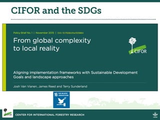 Sustainable landscapes and food systems