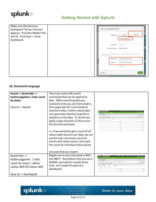 Getting Started with Splunk Enterprise - Demo | DOCX