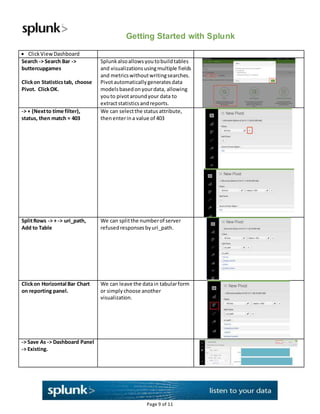 Getting Started with Splunk Enterprise - Demo | DOCX