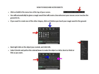 Second Life How-To's | PPTX