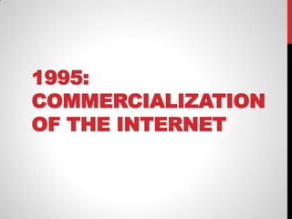 1995:
COMMERCIALIZATION
OF THE INTERNET

 